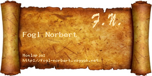 Fogl Norbert névjegykártya